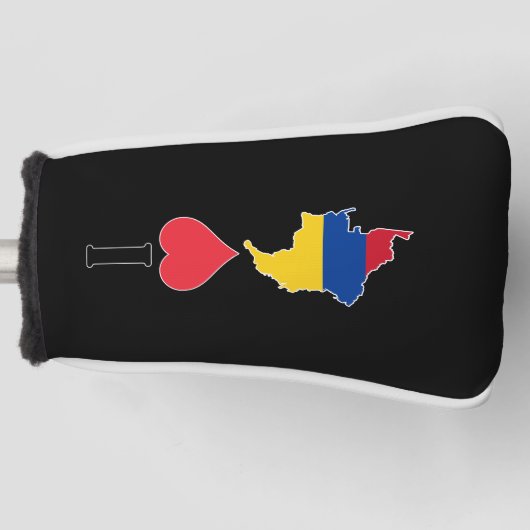 I Love Colombia Vertical I Heart Country Flag Map Golfheadcover (Voorkant)