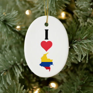 I Love Colombia Vertical I Heart Country Flag Map Keramisch Ornament