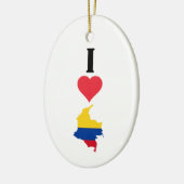 I Love Colombia Vertical I Heart Country Flag Map Keramisch Ornament (Links)
