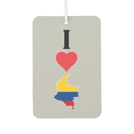 I Love Colombia Vertical I Heart Country Flag Map Luchtverfrisser (Voorkant)