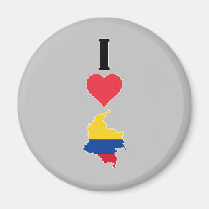 I Love Colombia Vertical I Heart Country Flag Map Magneet