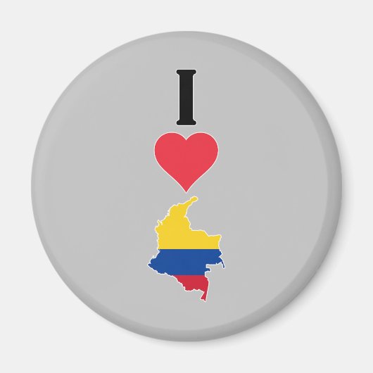 I Love Colombia Vertical I Heart Country Flag Map Magneet (Voorkant)