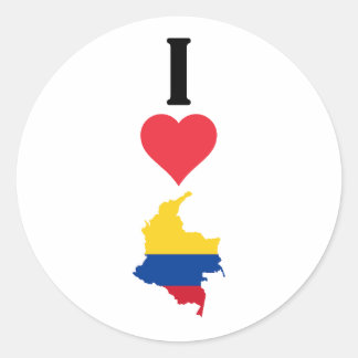 I Love Colombia Vertical I Heart Country Flag Map Ronde Sticker
