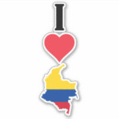 I Love Colombia Vertical I Heart Country Flag Map Sticker (Voorkant)