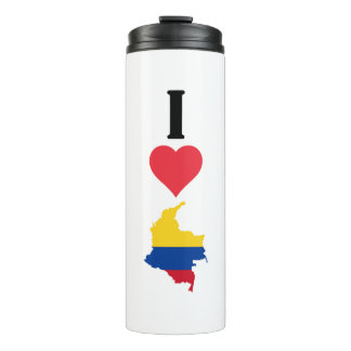 I Love Colombia Vertical I Heart Country Flag Map Thermosbeker