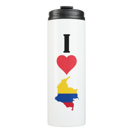 I Love Colombia Vertical I Heart Country Flag Map Thermosbeker (Voorkant)