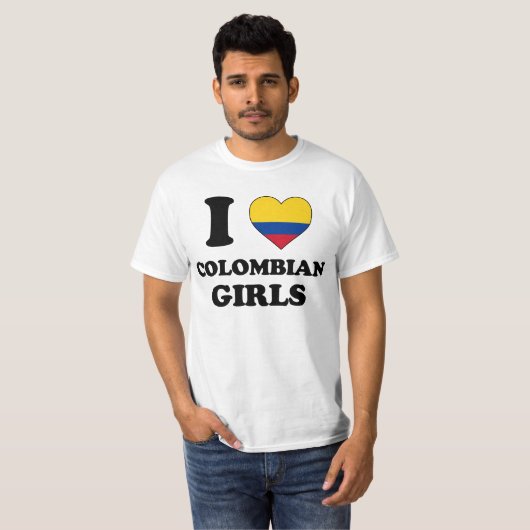 I love Colombian Girls T-shirt (Voorkant volledig)