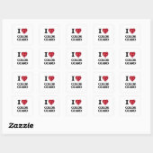 I Love Color Guard Vierkante Sticker (Vel)