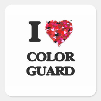 I Love Color Guard Vierkante Sticker