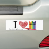 I Love Coloring Books Sticker (Op auto)
