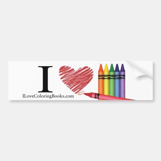 I Love Coloring Books Sticker (Voorkant)