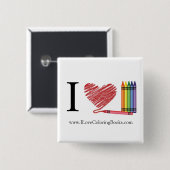 I Love Coloring Button (Voorkant /achterkant)