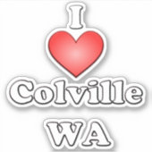 I Love Colville WA Sticker (Voorkant)