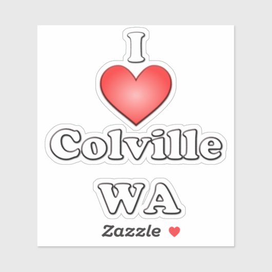 I Love Colville WA Sticker (Vel)