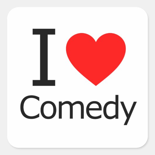 I Love Comedy Vierkante Sticker (Voorkant)