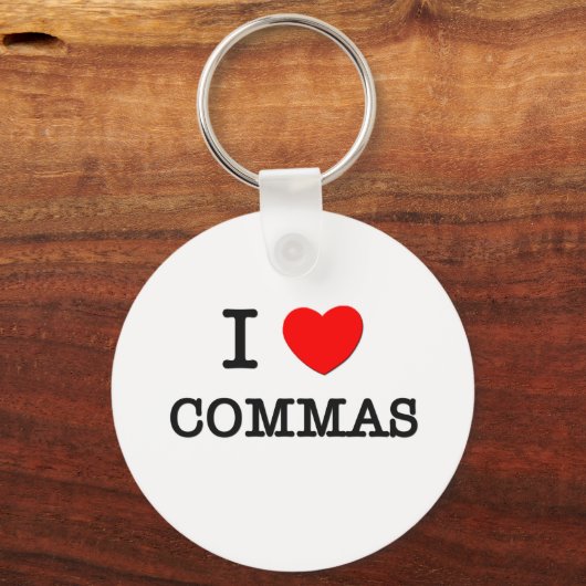 I Love Commas Sleutelhanger (Voorkant)