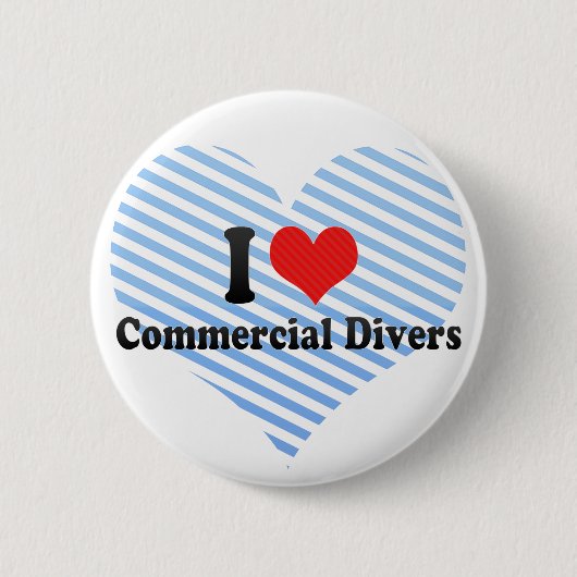 I Love Commercial Divers Ronde Button 5,7 Cm (Voorkant)