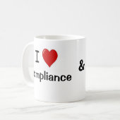 I Love Compliance Heart me Compliance Kantoor Koffiemok (Voorkant links)