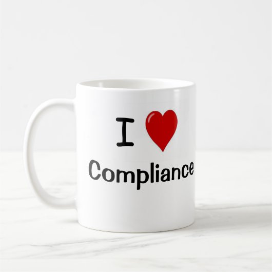 I Love Compliance Heart me Compliance Kantoor Koffiemok (Links)