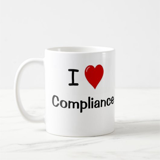 I Love Compliance I Love Regulation Two Sided Koffiemok (Links)