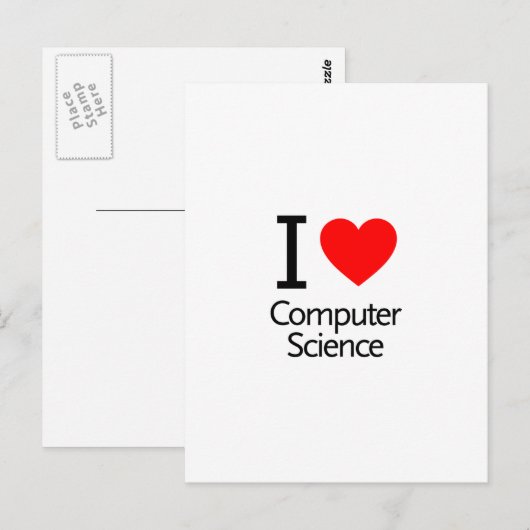 I Love Computer Science Briefkaart (Voorkant / Achterkant)