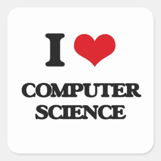 I Love Computer Science Vierkante Sticker