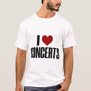 I Love Concerts Love Music Musical Rock Band T-shirt