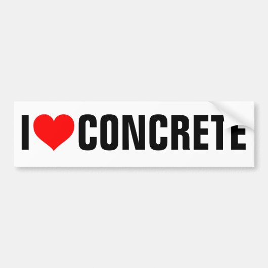 I Love Concrete Bumpersticker (Voorkant)