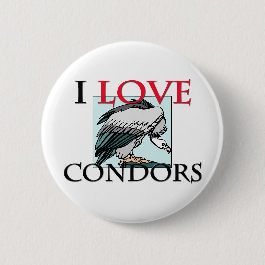 I Love Condors Ronde Button 5,7 Cm (Voorkant)
