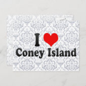 I Love Coney Island, Verenigde Staten Briefkaart (Voorkant / Achterkant)