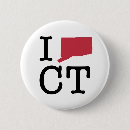 I Love Connecticut Ronde Button 5,7 Cm (Voorkant)
