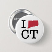I Love Connecticut Ronde Button 5,7 Cm (Voorkant /achterkant)