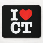 I Love Connecticut Shirt _ I Heart Ct Muismat (Voorkant)