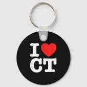 I Love Connecticut Shirt _ I Heart Ct  Sleutelhanger (Voorkant)