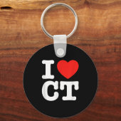I Love Connecticut Shirt _ I Heart Ct  Sleutelhanger (Voorkant)