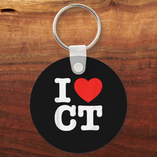 I Love Connecticut Shirt _ I Heart Ct  Sleutelhanger (Voorkant)