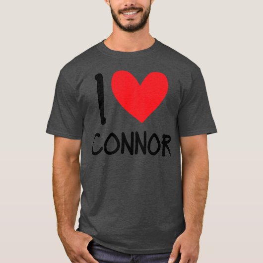 I Love Connor Name Persoonlijke Mannen Guy BFF T-shirt (Voorkant)