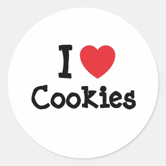 I love Cookies heart T-Shirt Ronde Sticker (Voorkant)