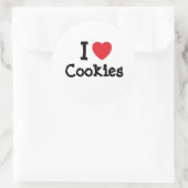 I love Cookies heart T-Shirt Ronde Sticker (Tas)