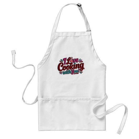 I love cooking with you printed apron standaard schort (Voorkant)