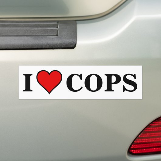 ~I LOVE COPS~ BUMPERSTICKER (Op auto)