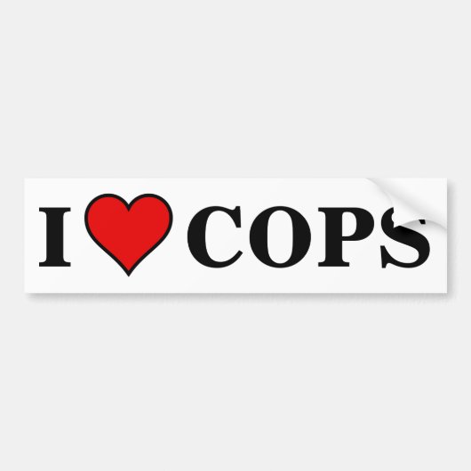~I LOVE COPS~ BUMPERSTICKER (Voorkant)