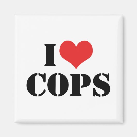 I Love Cops Magneet (Voorkant)