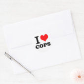 I Love Cops Ronde Sticker (Envelop)