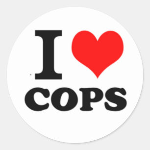 I Love Cops Ronde Sticker