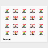 I Love Coral Ronde Sticker (Vel)