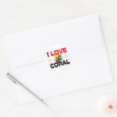 I Love Coral Ronde Sticker (Envelop)