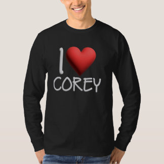 I Love Corey Name Persoonlijke Mannen Guy BFF Frie T-shirt