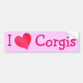 I Love Corgis Bumpersticker (Voorkant)
