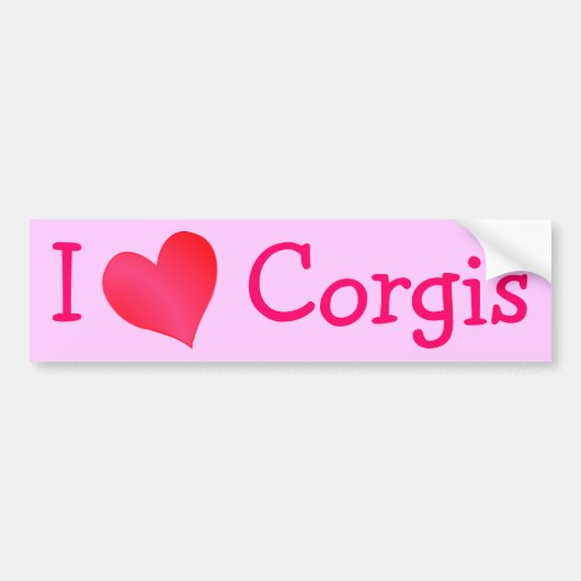 I Love Corgis Bumpersticker (Voorkant)